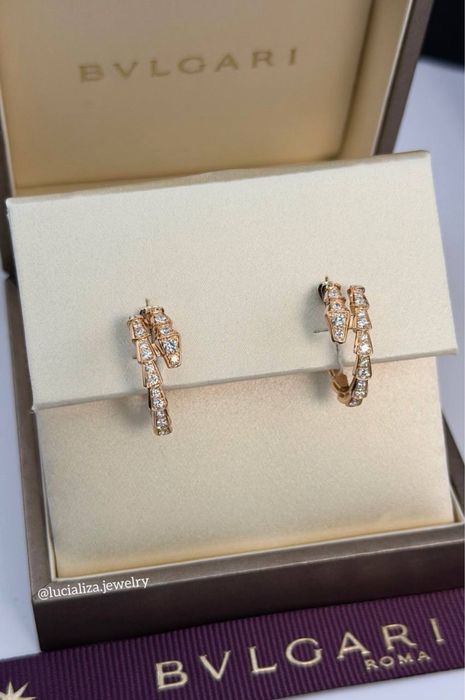 Сережки BVLGARI Serpenti Оригінал Рожеве золото