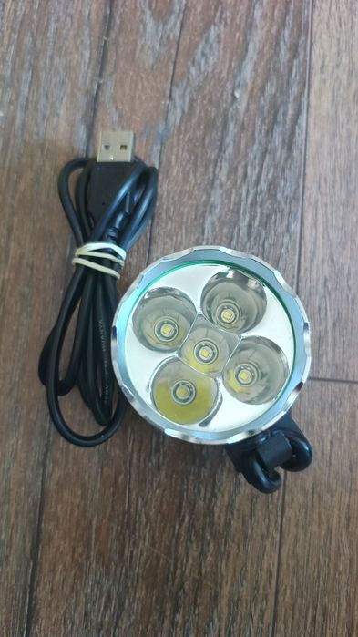 Latarka na rower 5xT6  3 tryby usb