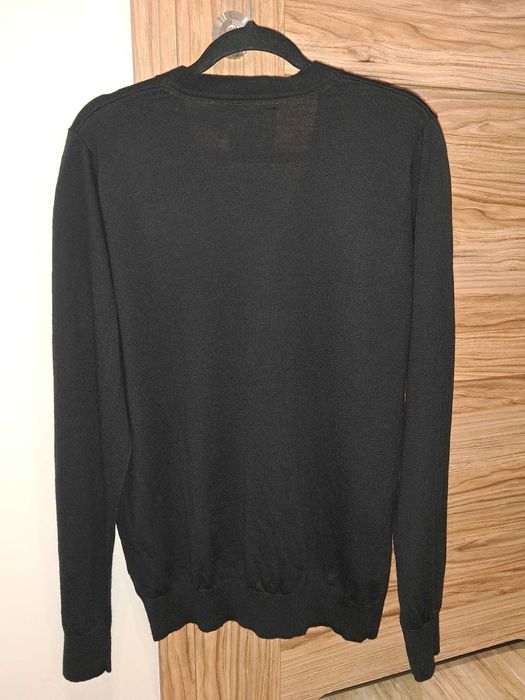 Sweter na guziki, lekka wełna 100% merino/merynos, r. L-XL