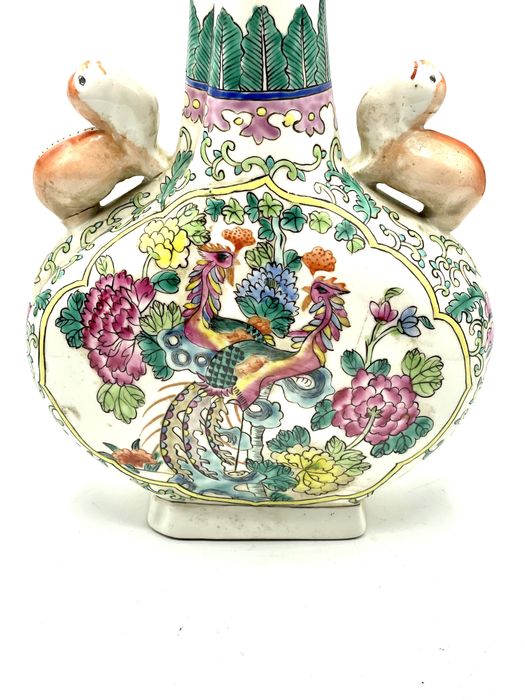 Jarro, vaso de porcelana chinês familia rosa, sec 19 dinastia Qing