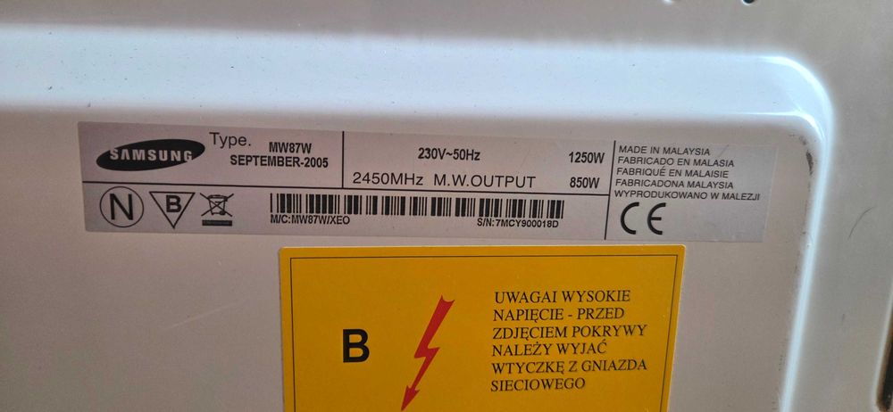 Samsung MW87W 23L – sprawna mikrofalówka 850W