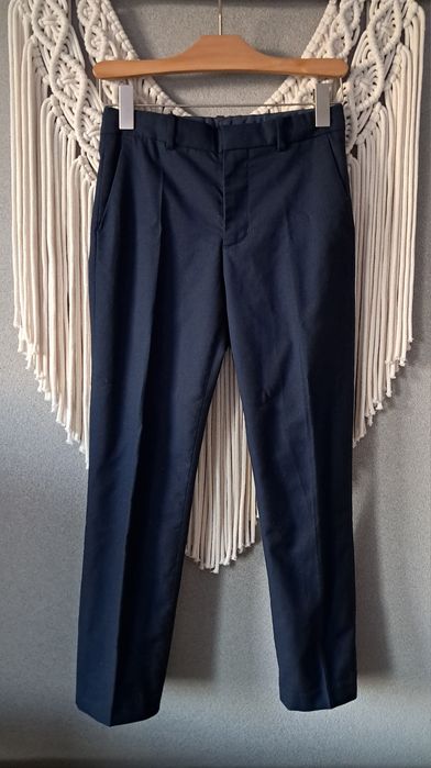 H&M spodnie galowe garniturowe wizytowe na kant granatowe R 152