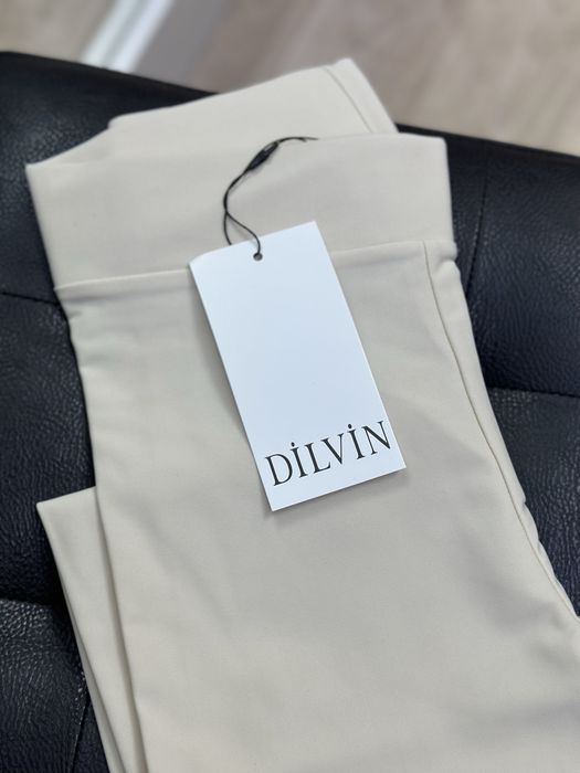 Кремові світлі легінси лосини лосіни зі штрипками Dilvin, молочні лосини, розміри М та L