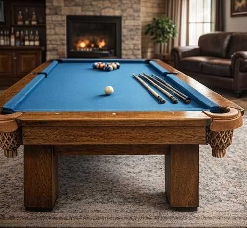 Bilard stół DREWNIANY kamień skóra jak nowy gwarancja DOWÓZ pool do św