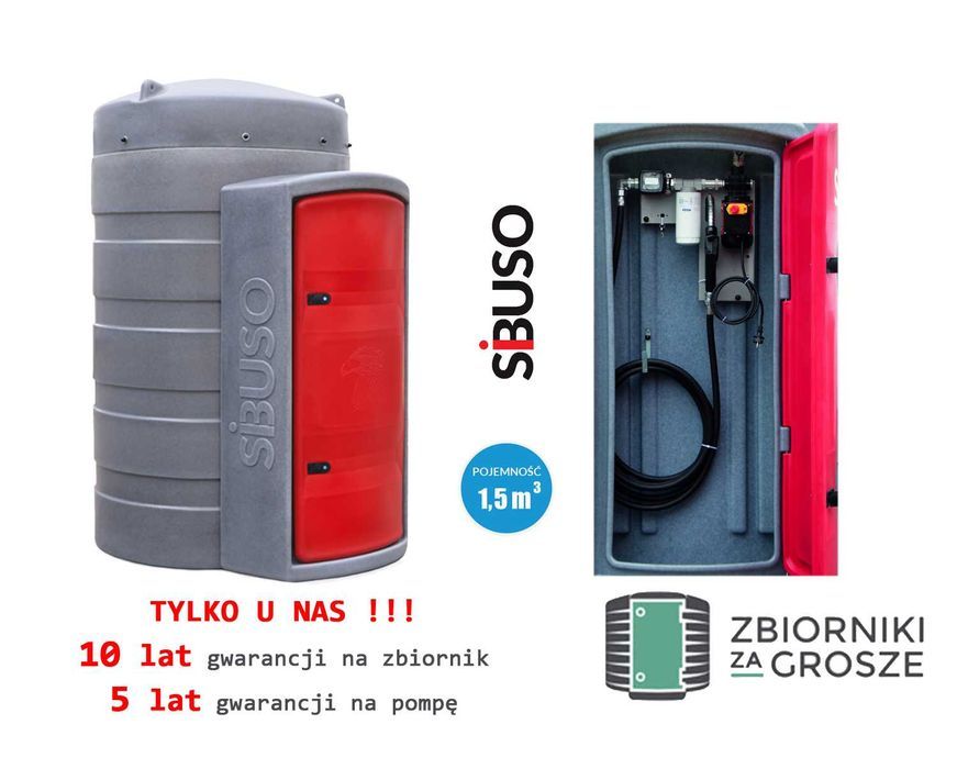 Zbiornik na olej napędowy SiBUSO NVC 1500, dwupłaszczowy