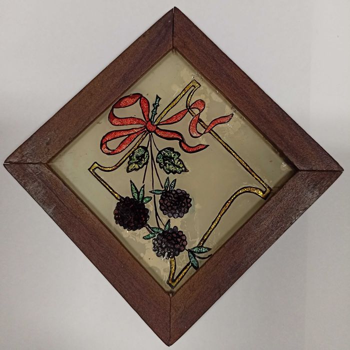 Conjunto 7 pequenos quadrinhos 11 x 11 com pinturas alusivas a frutos