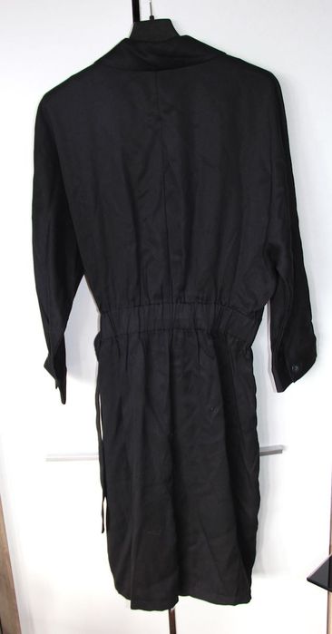 ochnik czarna sukienka 36 s tencel  34 xs kopertowa