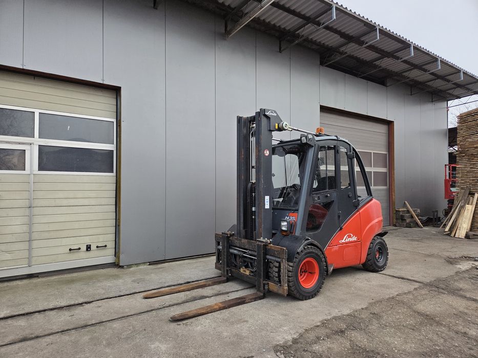Wózek widłowy Linde H35D rok 2007, Triplex 5.50m, Pozycjoner, Bliźniak