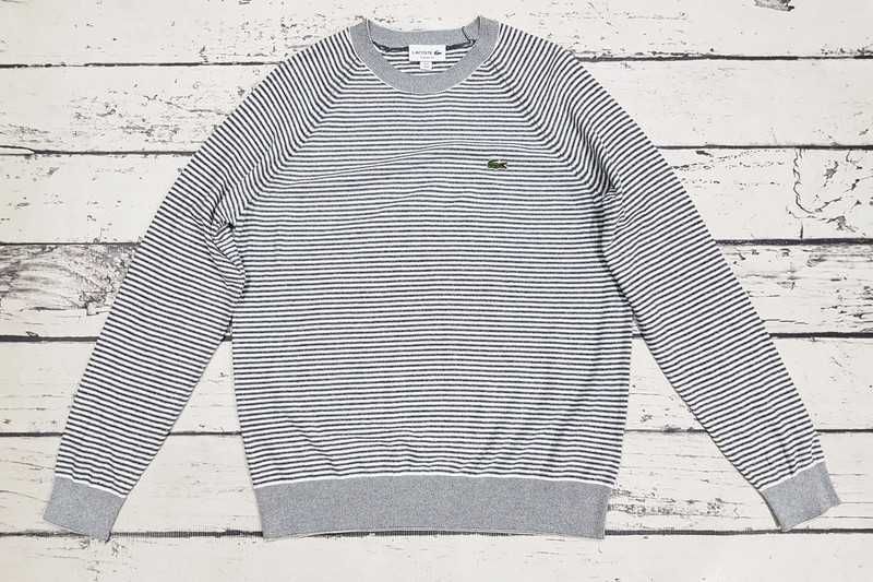 Lacoste * classic fit * sweter * paski * męski * idealny * M