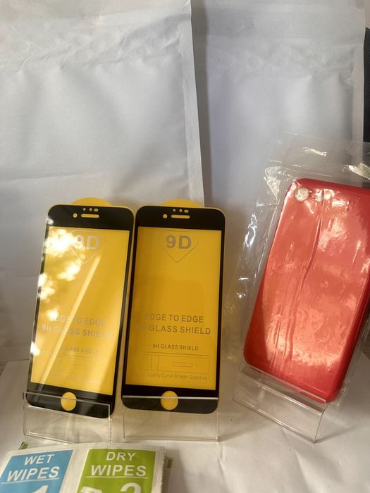 Iphone 7/8/SE 2 szt. szkieł na cały ekran + etui czerwone