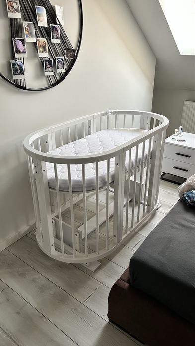 Дитяче Ліжечко Ovalbed 9 in 1 маятник+колеса+матрас