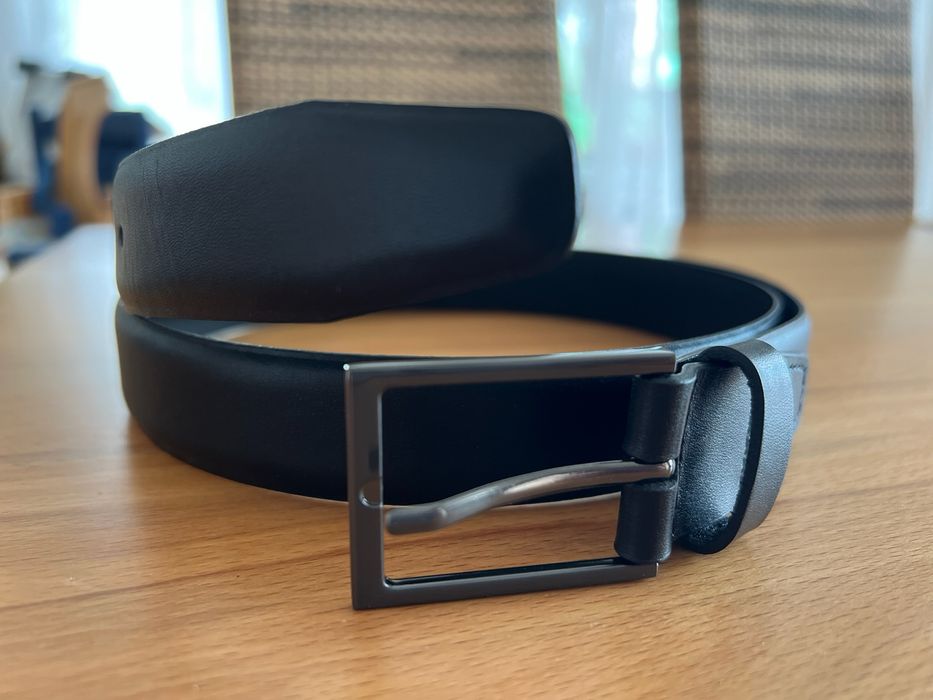 Ahlemeister шкіряний ремінь класичний чорний 120 см Made in Germany