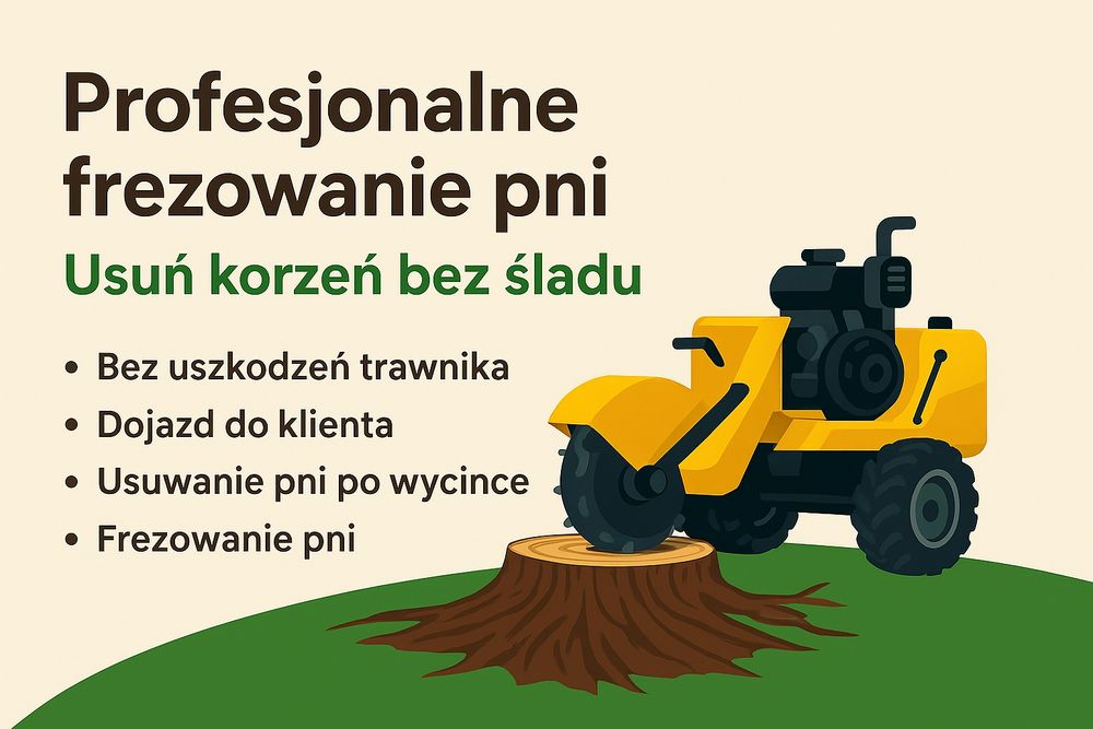 Frezowanie pni(korzeni) usuwanie korzeni