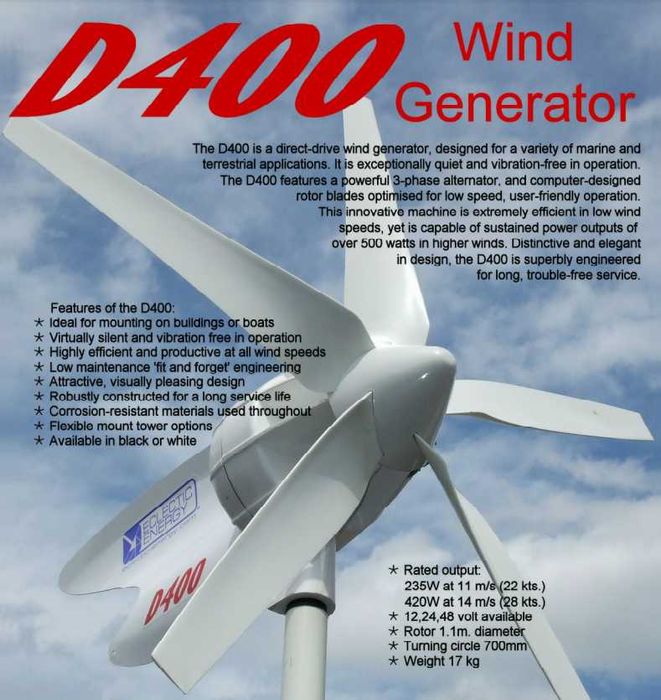 Gerador eólico D400