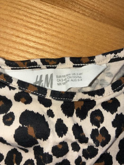 Dziewczęca sukienka panterka, H&M 98