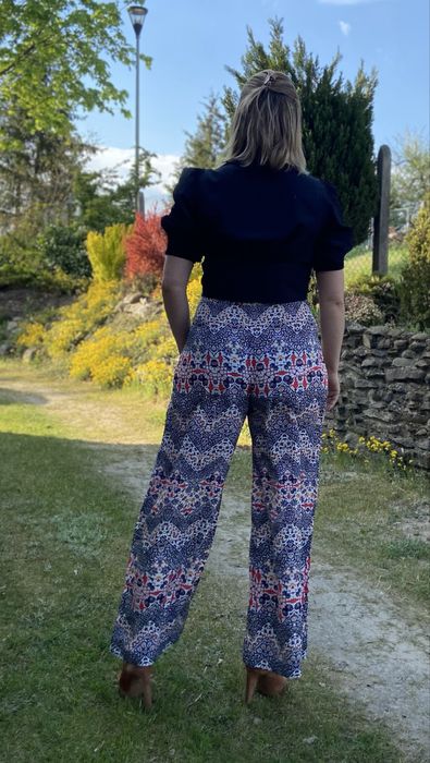 Topshop szerokie rogawki dzwony boho hippie wysoki stan