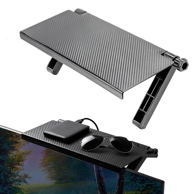 Навесная полка держатель-подставка на телевизор / монитор