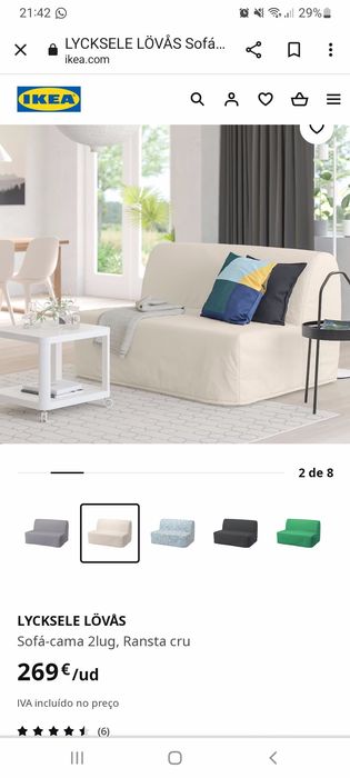 Sofá Cama Casal Impecável (disponível a partir de 19 Jan)