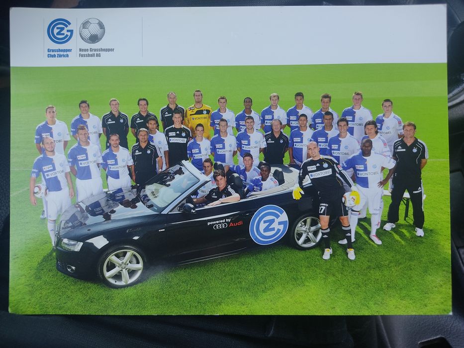 Postal do plantel do Grasshopper da Suíça