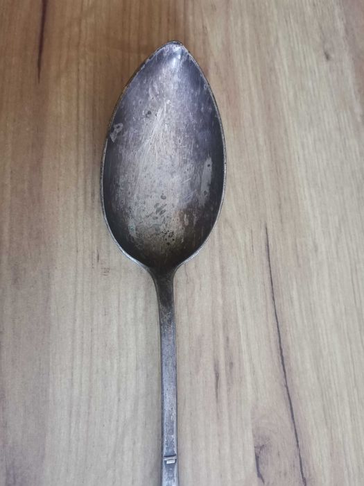 Stara przedwojenna wielka łyżka 27 cm, BM Domart GW. 10 lat, plater II RP