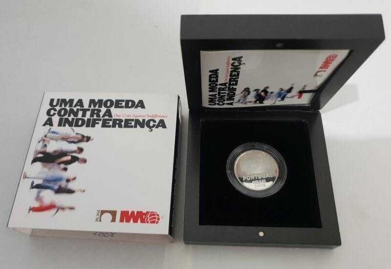 Moeda 1.5 € Prata Proof Uma moeda contra a indiferença AMI - 2008