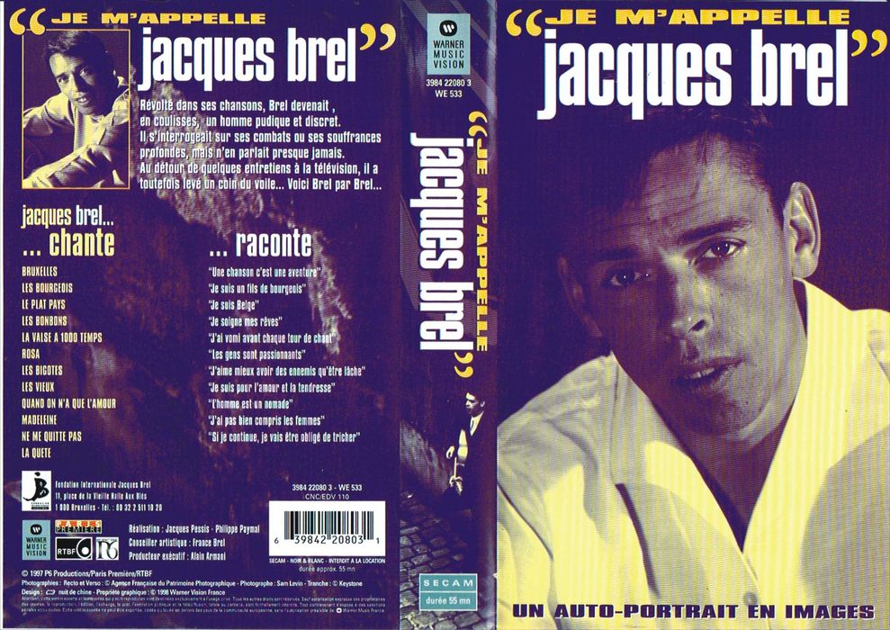Jacques Brel - Je M'Appelle - VHS  - 1997