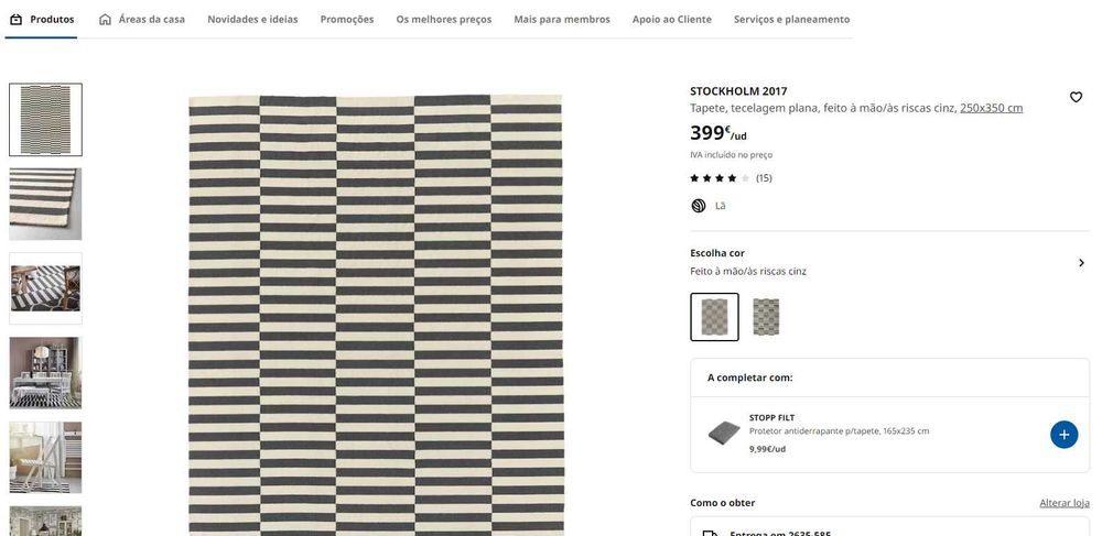 Tapete STOCKHOLM IKEA (necessita lavagem)