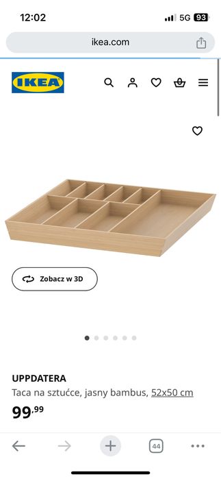 IKEA UPPDATERRA taca na sztućce 52x50