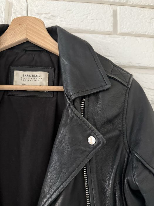 Zara czarna kurtka skórzana ramoneska w rockowym stylu rozmiar S