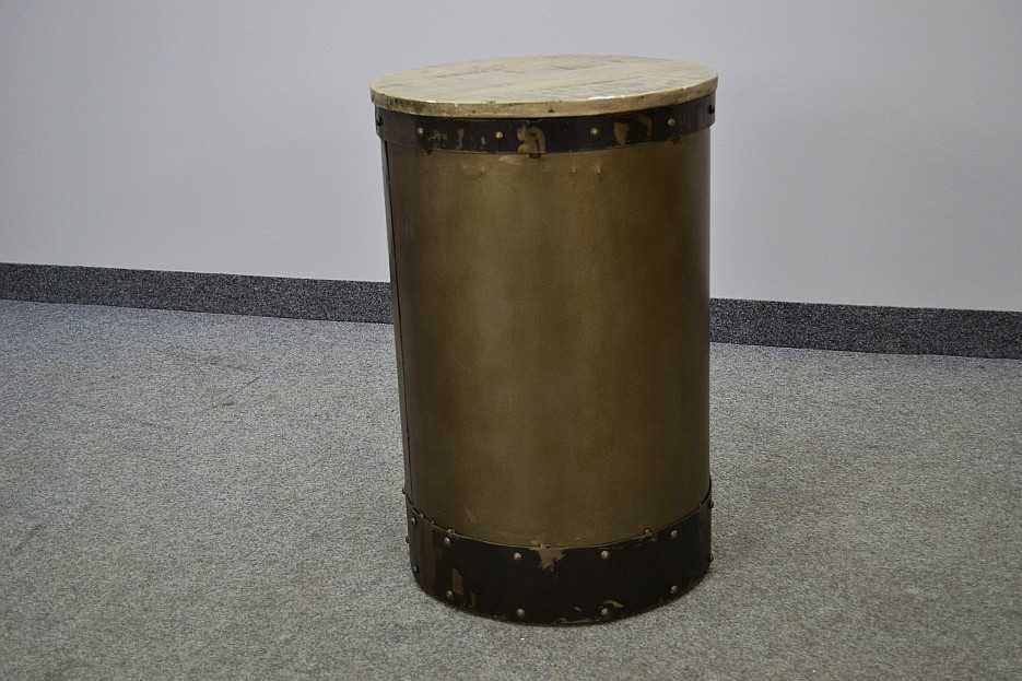 HOKER STOLIK TABORET HEAVY INDUSTRY #259 drewno mango + metal Ø43×65 cm -50%