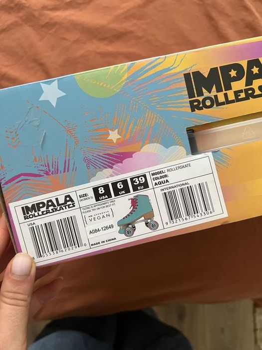 Роликові ковзани Impala квади 38(39 р) ролики aqua
24,5 см у