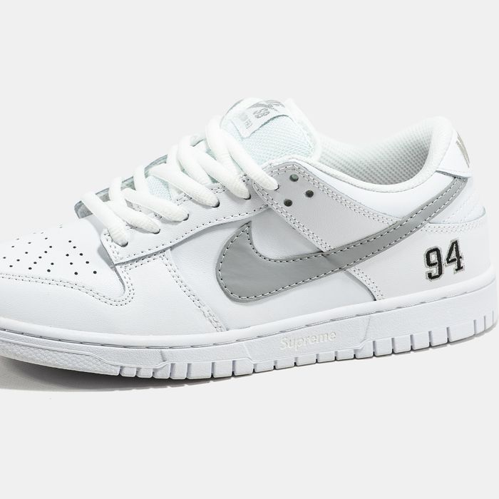 Кросівки Кроссовки Nike SB Dunk Low x Supreme White Белый Білий Кросовки повсякденні