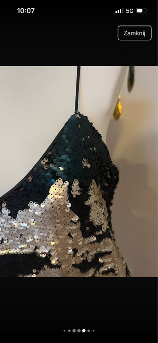 Sukienka cekinowa halka L Nowa z metka Stradivarius