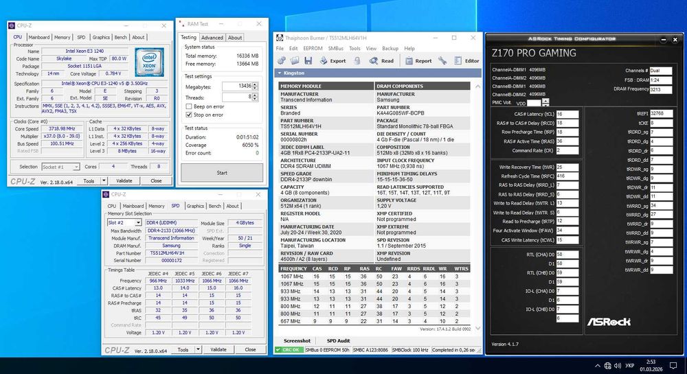 ASus Z170 Pro + Xeon e3-1240 v5