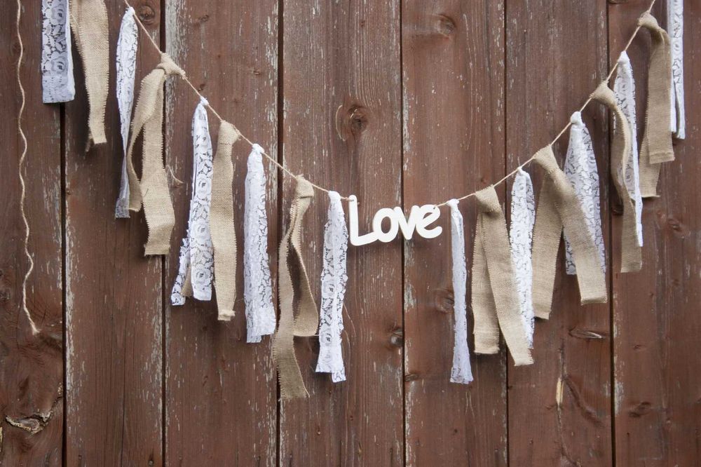 Girlanda ślubna weselna na ślub sale sesja styl boho rustykalna LOVE