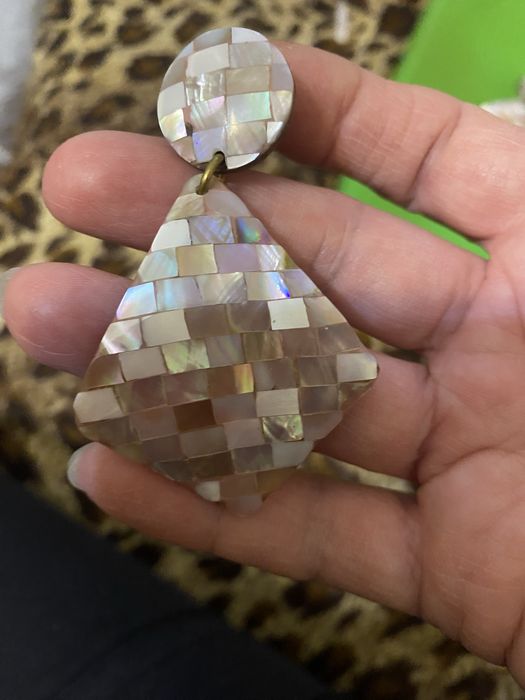 Серьги  - Клипсы Перламутор Винтаж