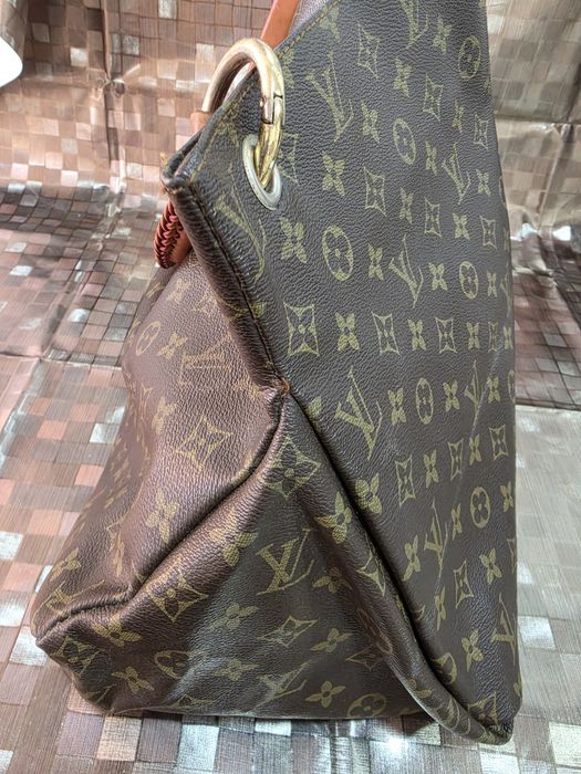 Mala modelo Artsy com Monogram e alça de couro trançado