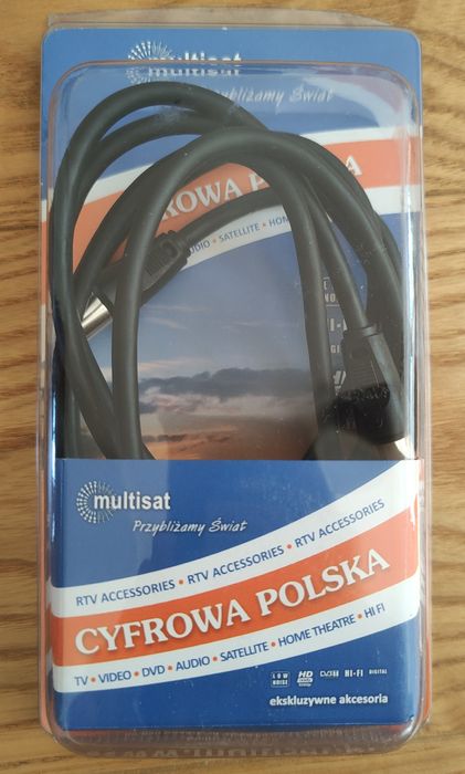 Kabel wtyk antenowy połączeniowy 3m Multisat TV-VIDEO