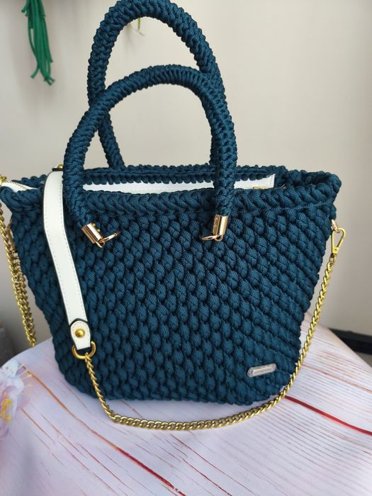 Torebka koszyk na szydełku