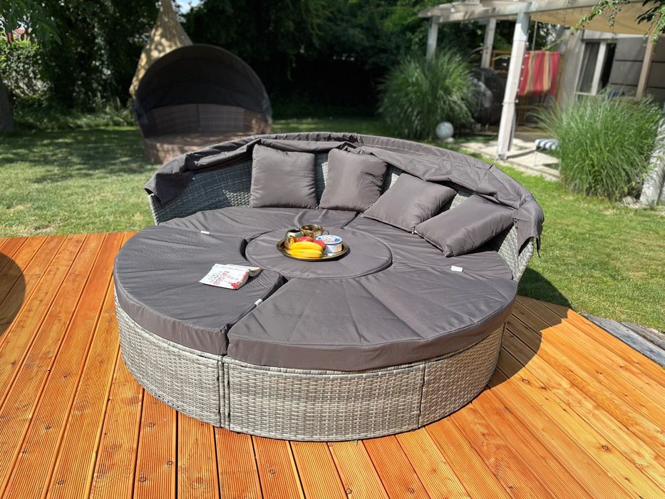 VENUS leżanka technorattan brąz leżak taras 210