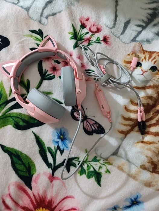Продам Нові Навушники ONIKUMA Gaming CAT with RGB K9 3.5mm pink рожеві