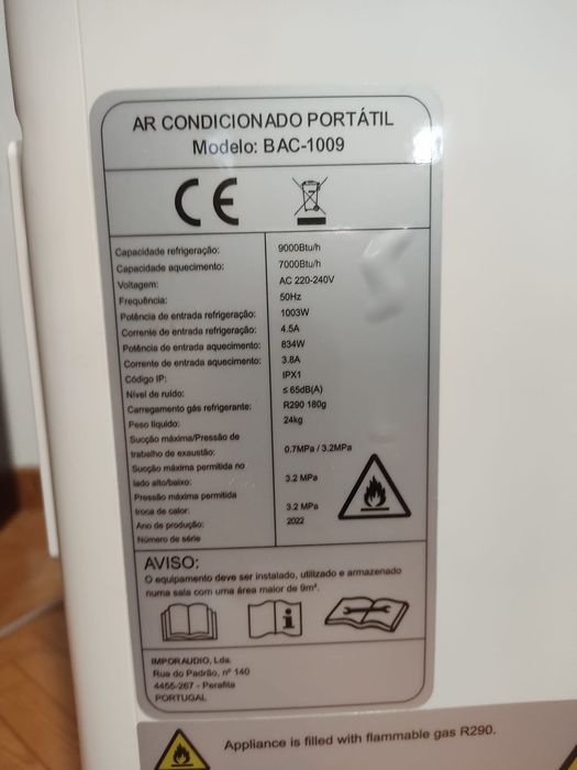 Ar condicionado portátil BELTAX BAC-1009 – 9000 BTU – WI-FI – IMPECÁVEL