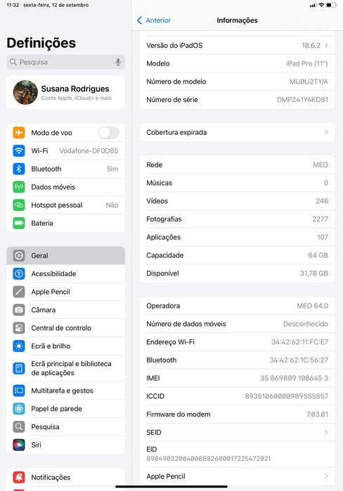 Ipad Pro 11´64 gb wifi + cellular - 1º gen + teclado + pencil