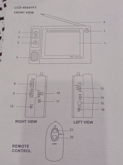 TV portátil Roadstar LCD 4004TFT cor - Ideal para colecionador