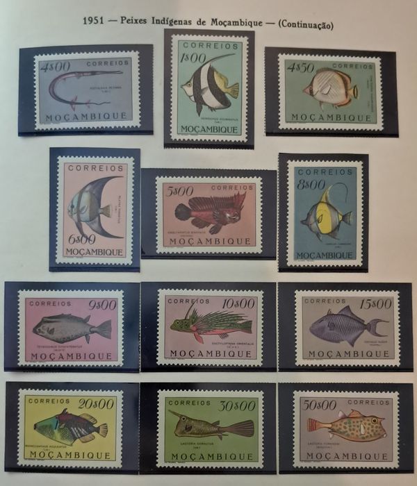 Selos: 1951 - Peixes Indígenas de Moçambique (Moçambique)