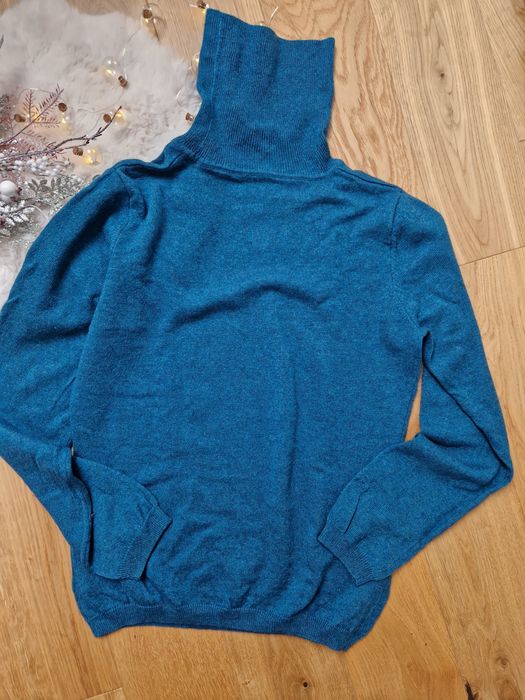 Sweter Golf Wełna Merino + Kaszmir WollOvers M 38 10 Turkus Sweater Wo