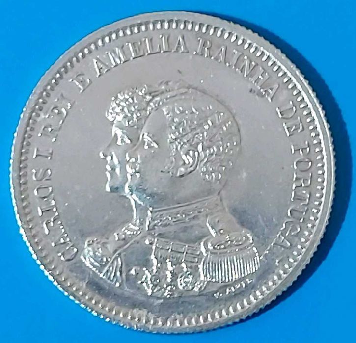 200 Reis de 1898, D. Carlos I e Amélia Reis Portugal