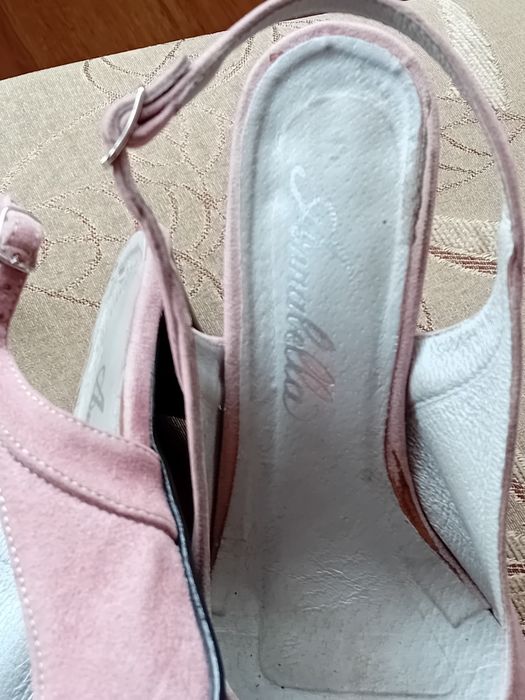 Buty letnie na wąskim obcasie, skóra Annabella.