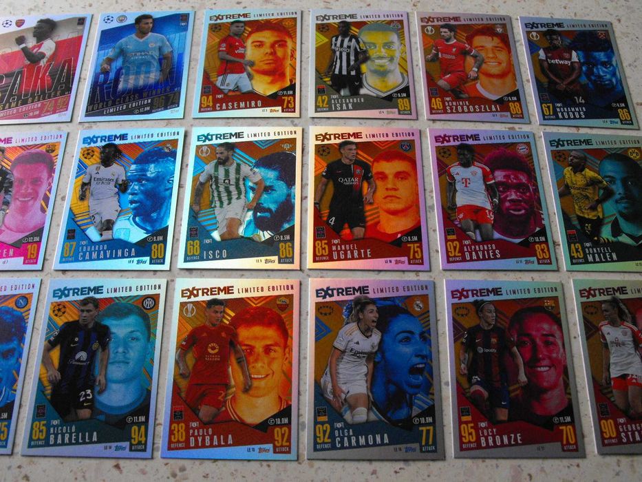 topps Match Attax EXTRA 2023/24, EXTREME LIMITED EDITION, komplet 18 kart.