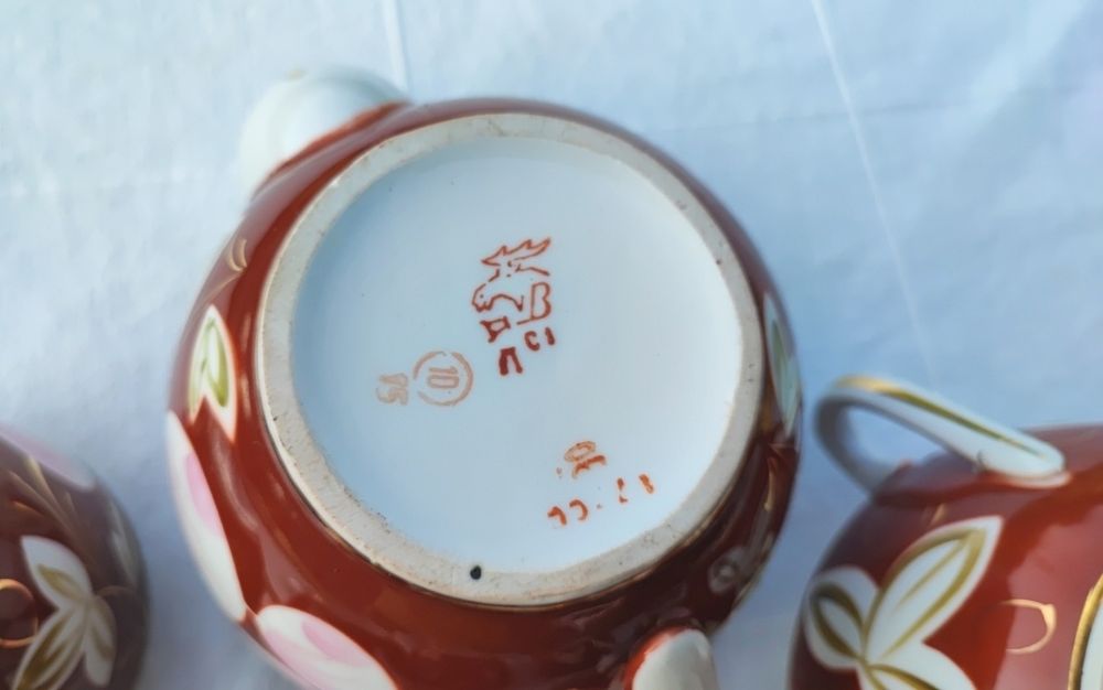 Porcelana Werbilki DFZ Serwis do herbaty ŚLIWKA